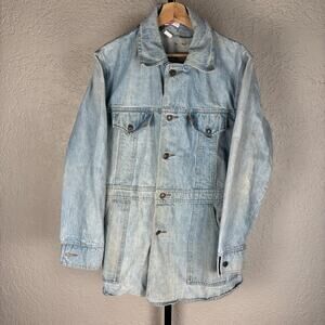 Levis 1970s Orange Tab Denim Split Tail 70671 USA Made Womens Large Chore Jacket